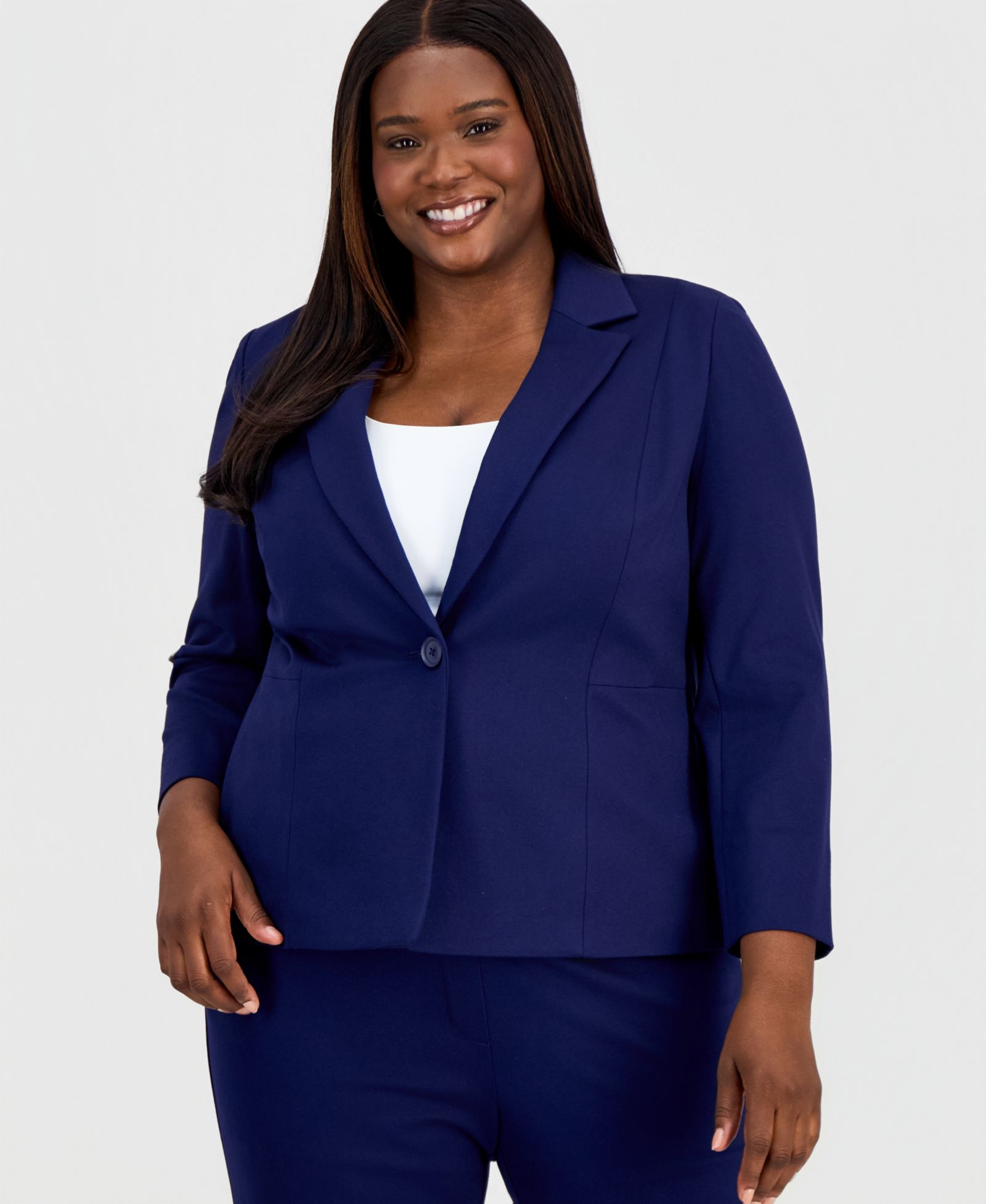 Блейзер Kasper Plus Size Notched Collar One-Button