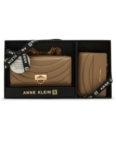 Подарочный набор Anne Klein: сумка через плечо с клапаном и бифолд-кошелек