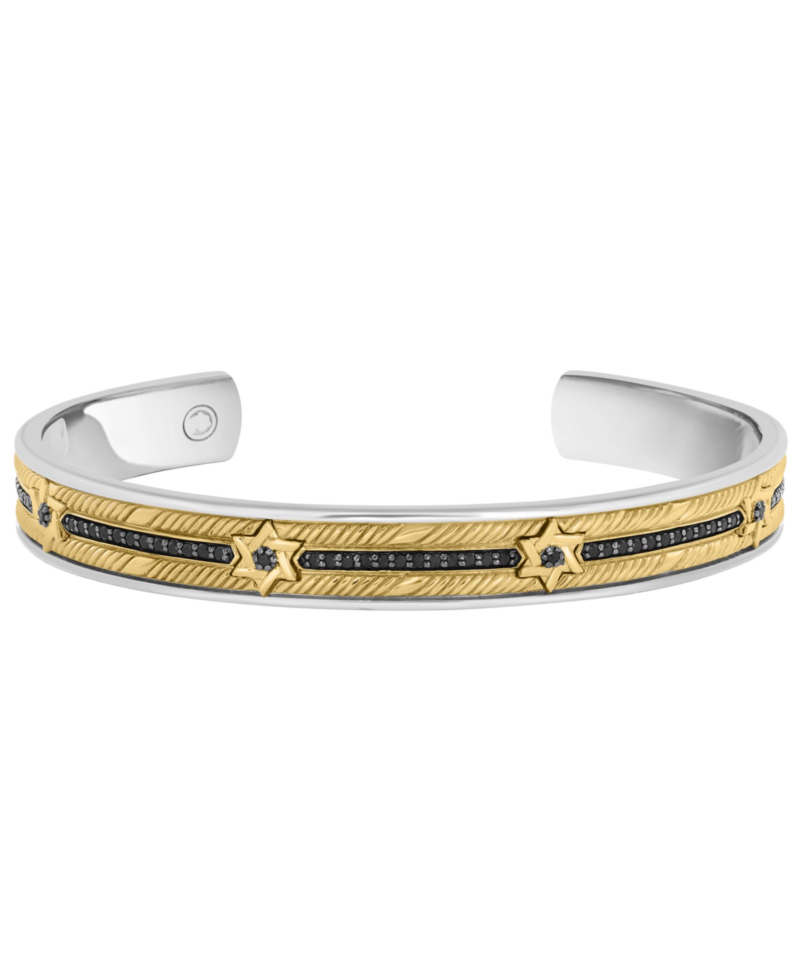 EFFY Collection браслет-бэнгл с черным шпинелем, серебро и 18k желтое золото