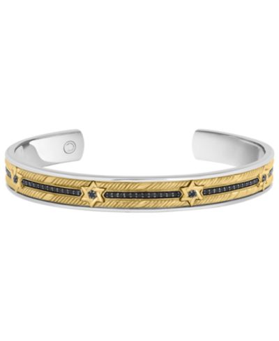 EFFY Collection браслет-бэнгл с черным шпинелем, серебро и 18k желтое золото