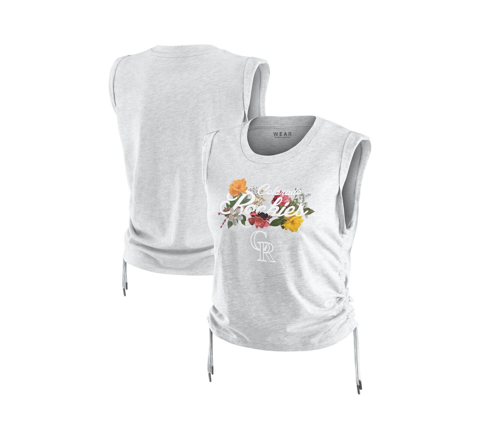 Женский топ WEAR by Erin Andrews Heather Gray Colorado Rockies Cinched Tank Top