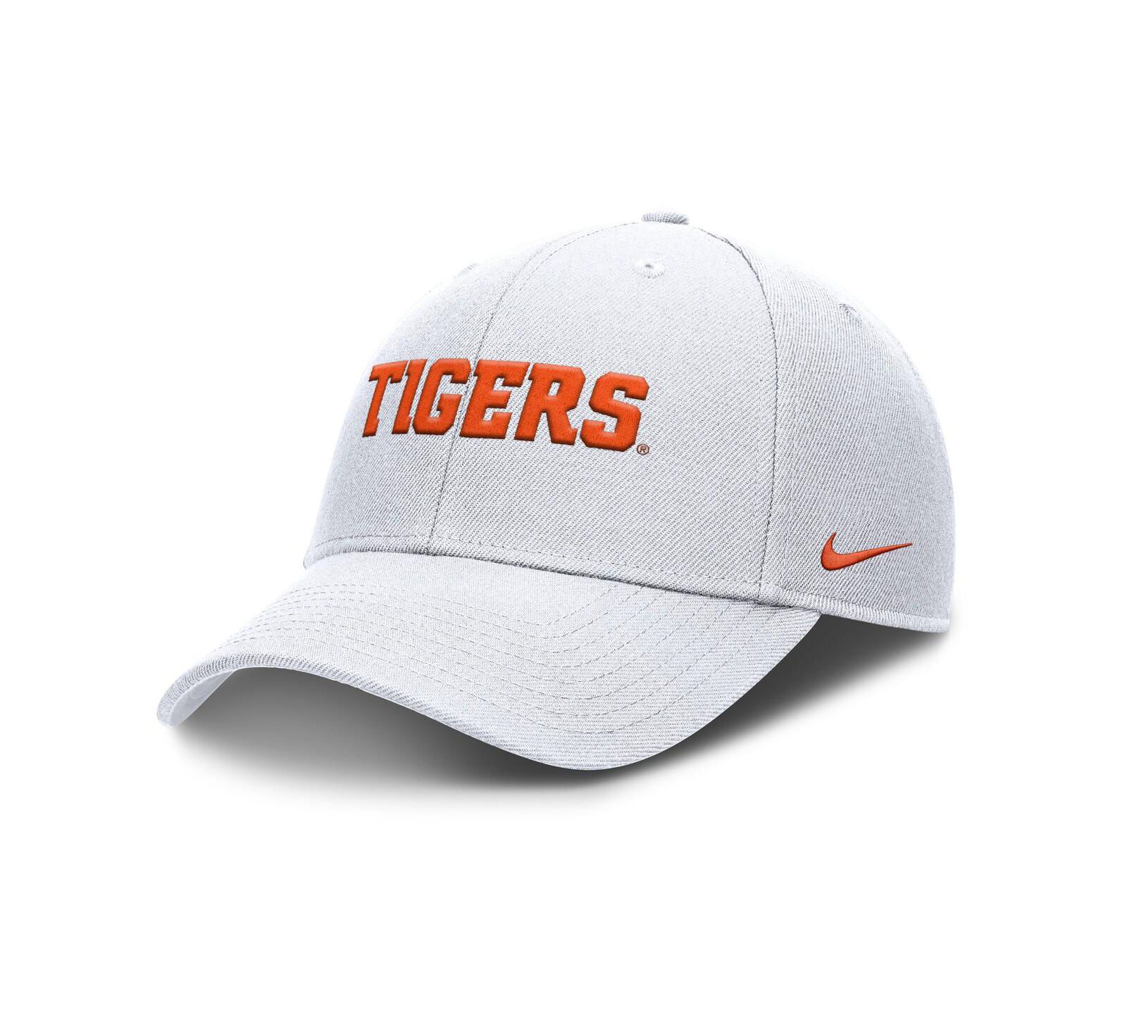 Мужская кепка Nike White Clemson Tigers 2025 On-Field Rise Performance Adjustable