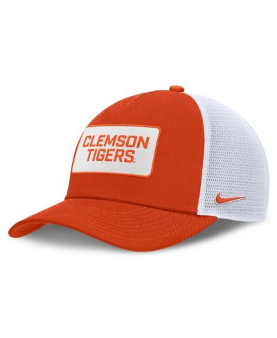 Nike Men's Orange/White Clemson Tigers 2025 On-Field Rise Patch Trucker Adjustable Hat