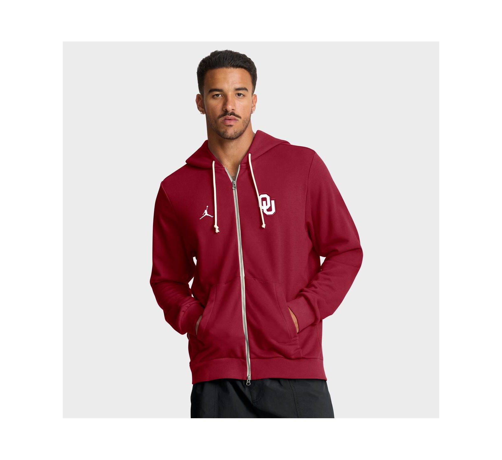 Jordan Men's Crimson Oklahoma Sooners 2025 Sideline Performance Full-Zip Hoodie
