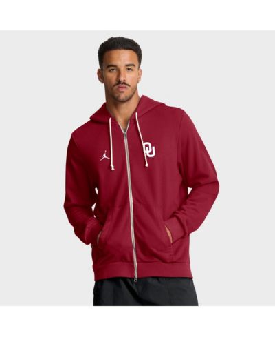 Jordan Men's Crimson Oklahoma Sooners 2025 Sideline Performance Full-Zip Hoodie