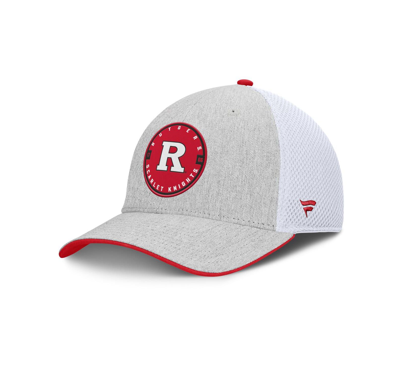 Мужская кепка Fanatics Rutgers Scarlet Knights Trigger Flex, серая/белая