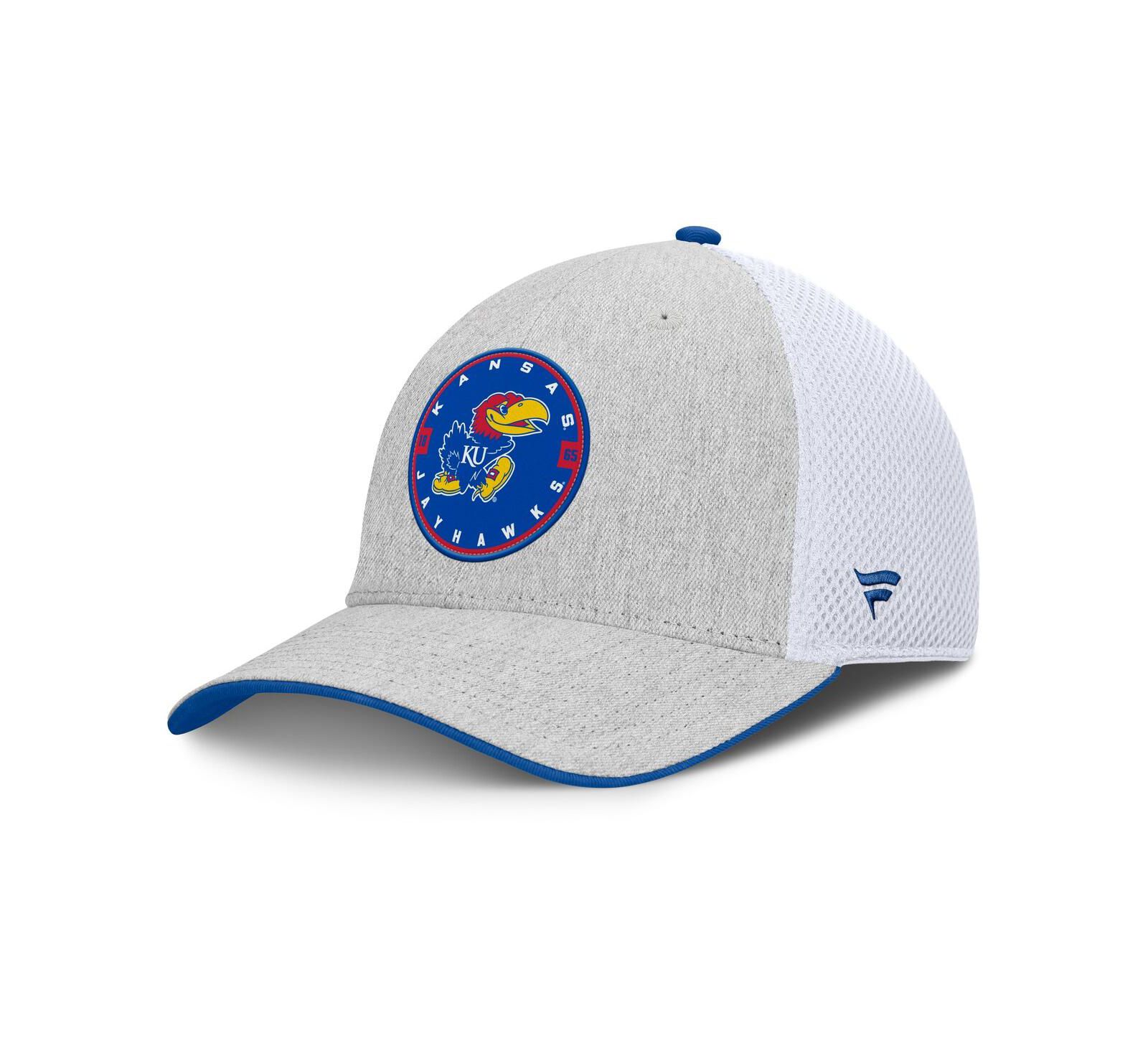 Мужская кепка Fanatics Kansas Jayhawks Trigger Flex, серая/белая