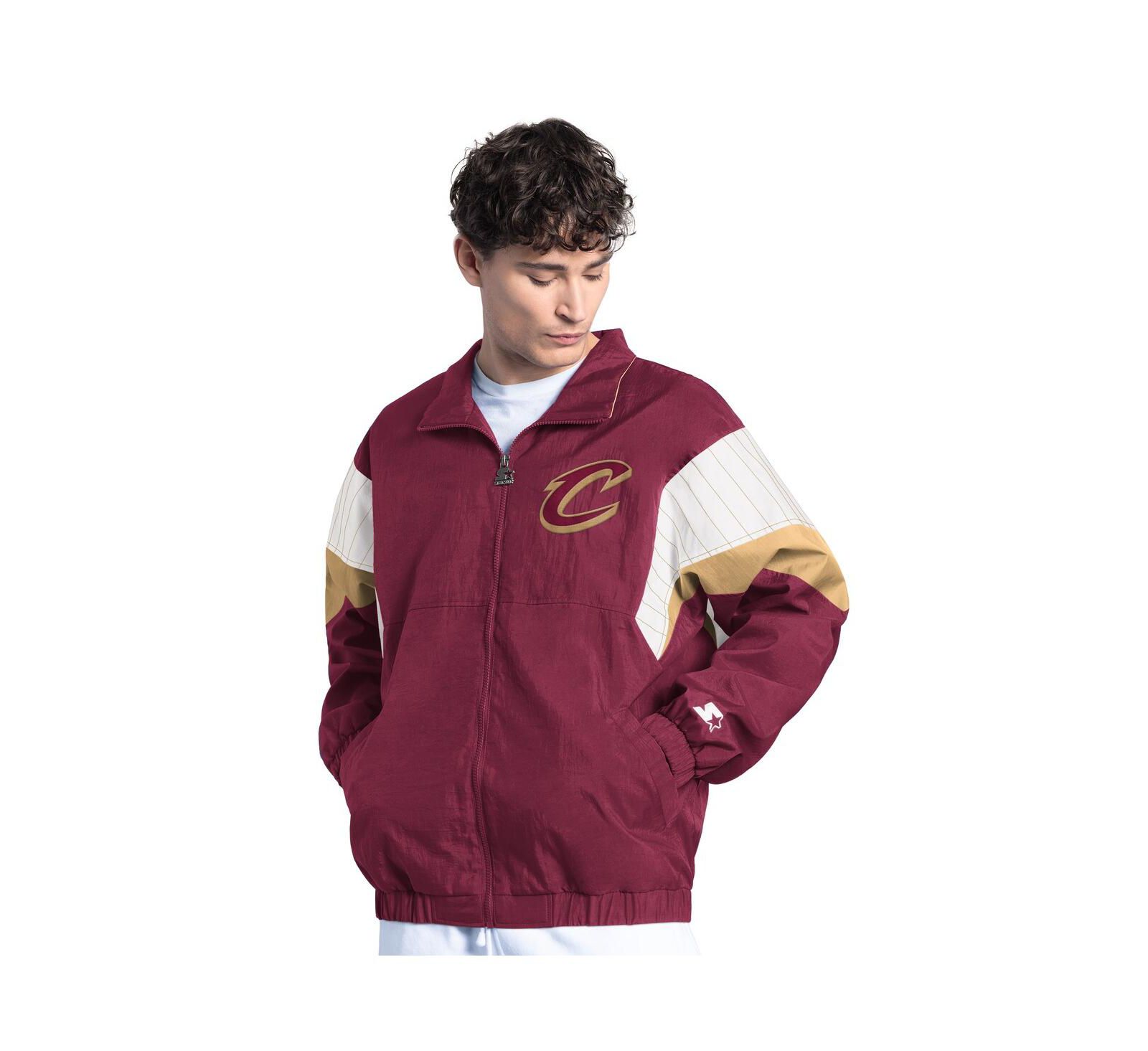 Starter Men's Wine Cleveland Cavaliers Yard Line Full-Zip Jacket