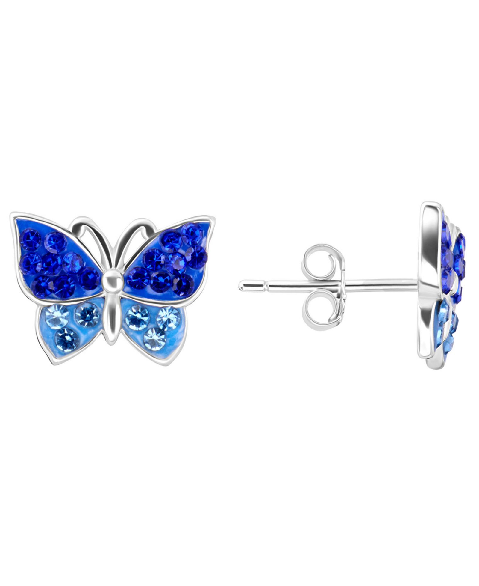 Серьги-гвоздики Crystal Butterfly (1.0032 ct. t.w.) в серебре Sterling Silver