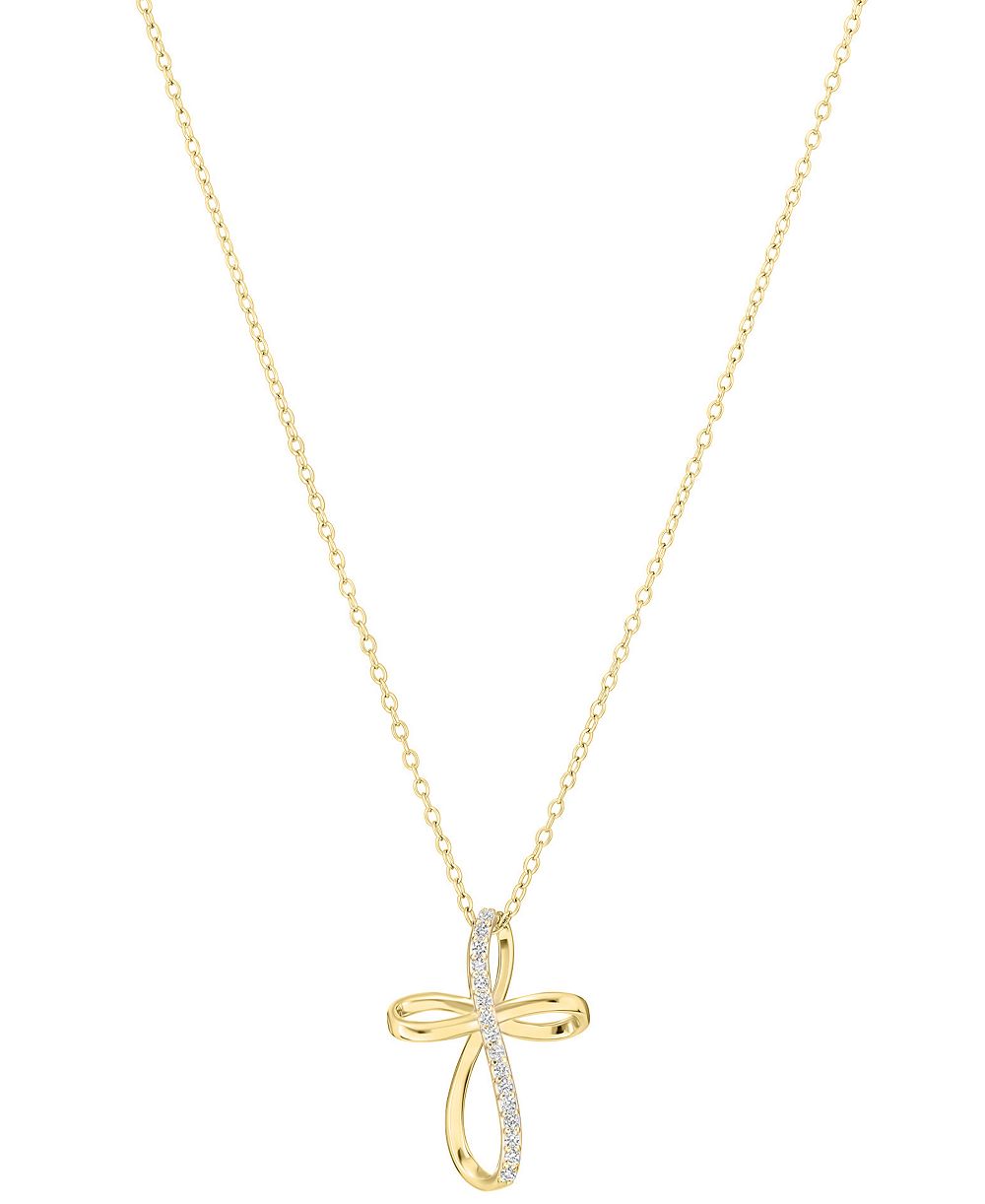 Ожерелье Cubic Zirconia Cross в Sterling Silver