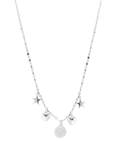 Подвеска Macy's Cubic Zirconia Heart Star в серебре