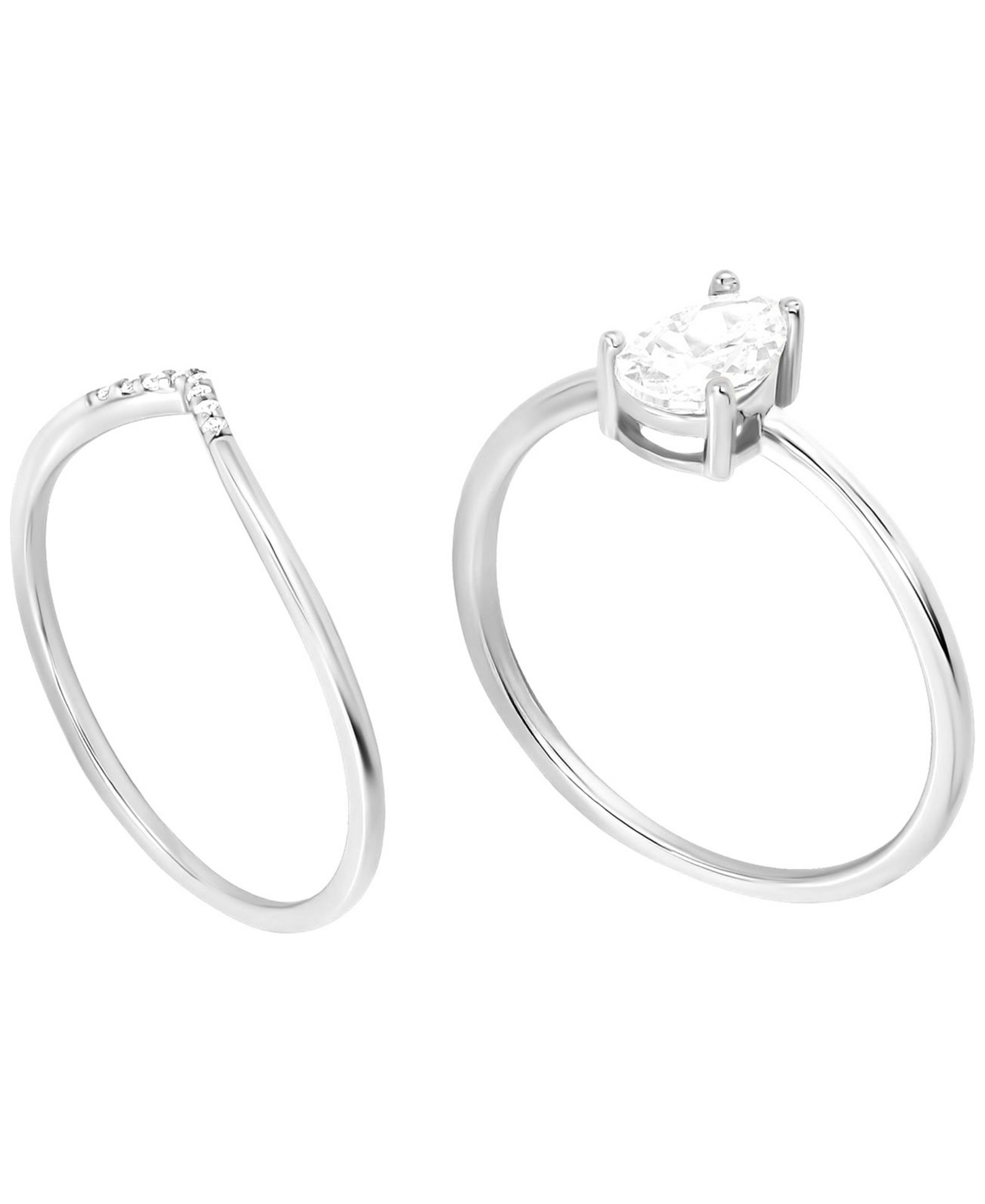 Macy's 2-Piece Cubic Zirconia Ring Set (1.25 ct. t.w.) in Sterling Silver