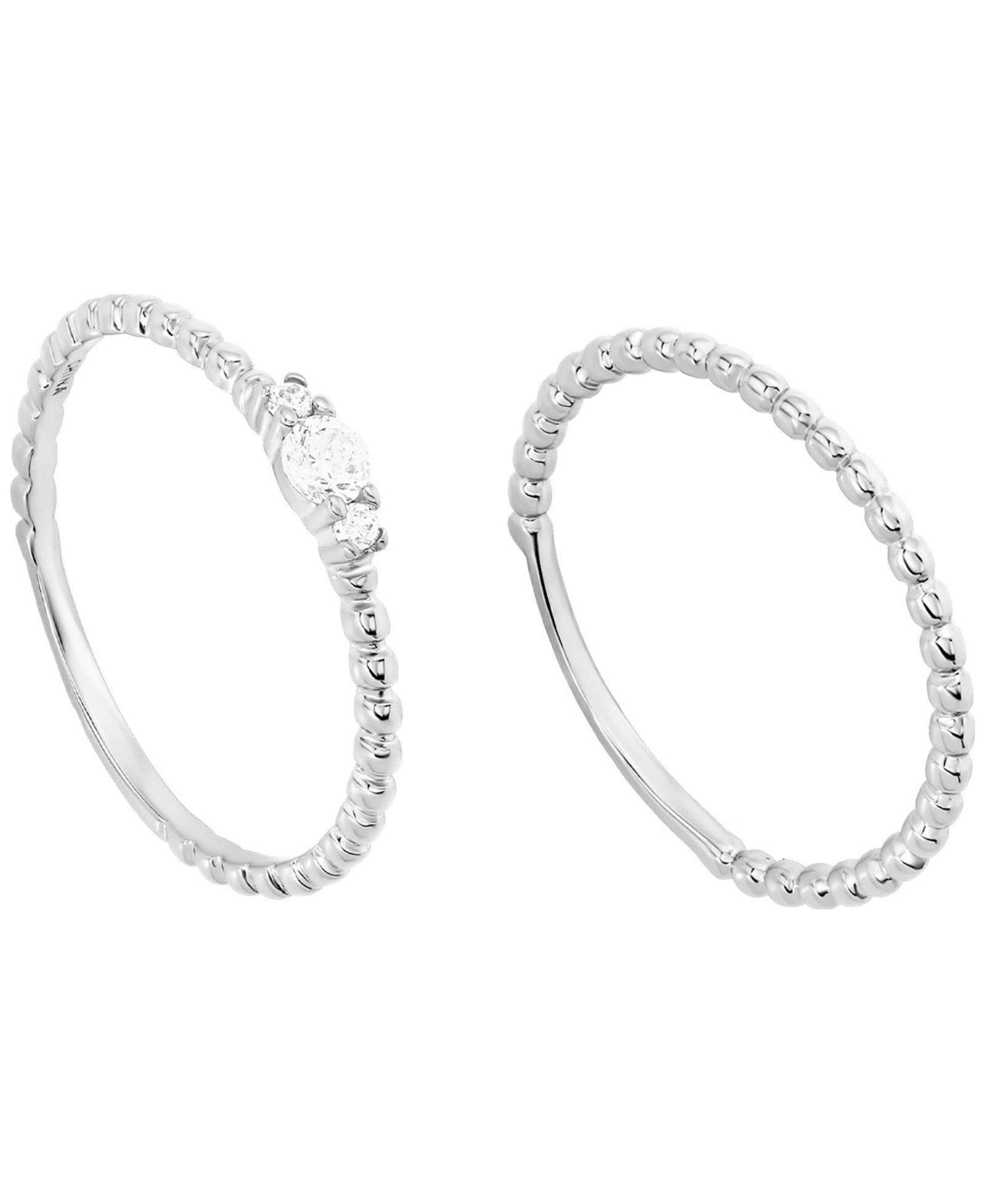 Macy's набор из 2-х колец Cubic Zirconia Stackable в Sterling Silver и Gold Over Sterling Silver (0.27 ct. t.w.)