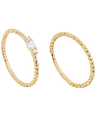 Набор колец Macy's 3-Piece Cubic Zirconia в серебре и золоте