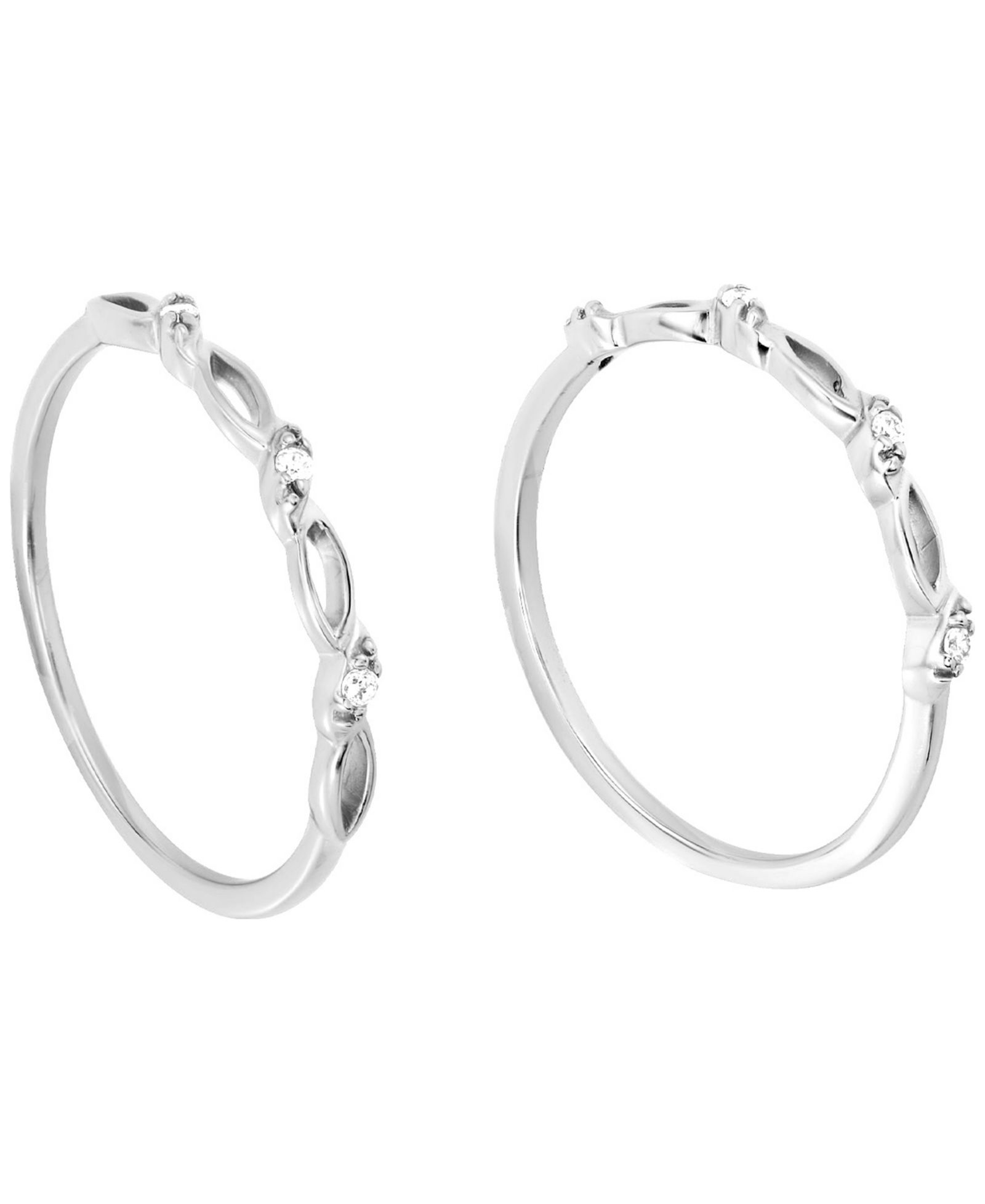 Macy's 2-Piece Cubic Zirconia Ring Set (0.12 ct. t.w.) over Sterling Silver and Gold Over Sterling Silver