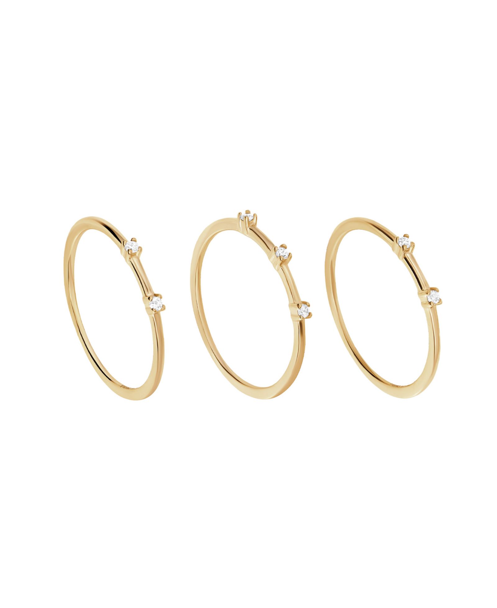 Кольца Macy's Cubic Zirconia Stackable Ring Set, Sterling Silver