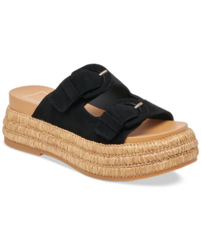 Женские сандалии Dolce Vita Witny Double-Buckle Raffia Platform