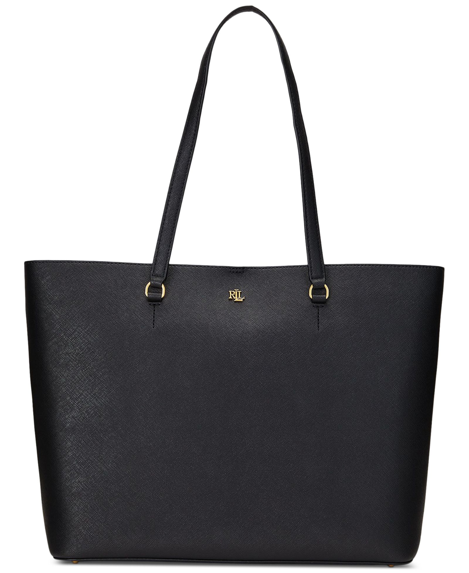 Lauren Ralph Lauren Karly Crosshatch Leather Large Tote