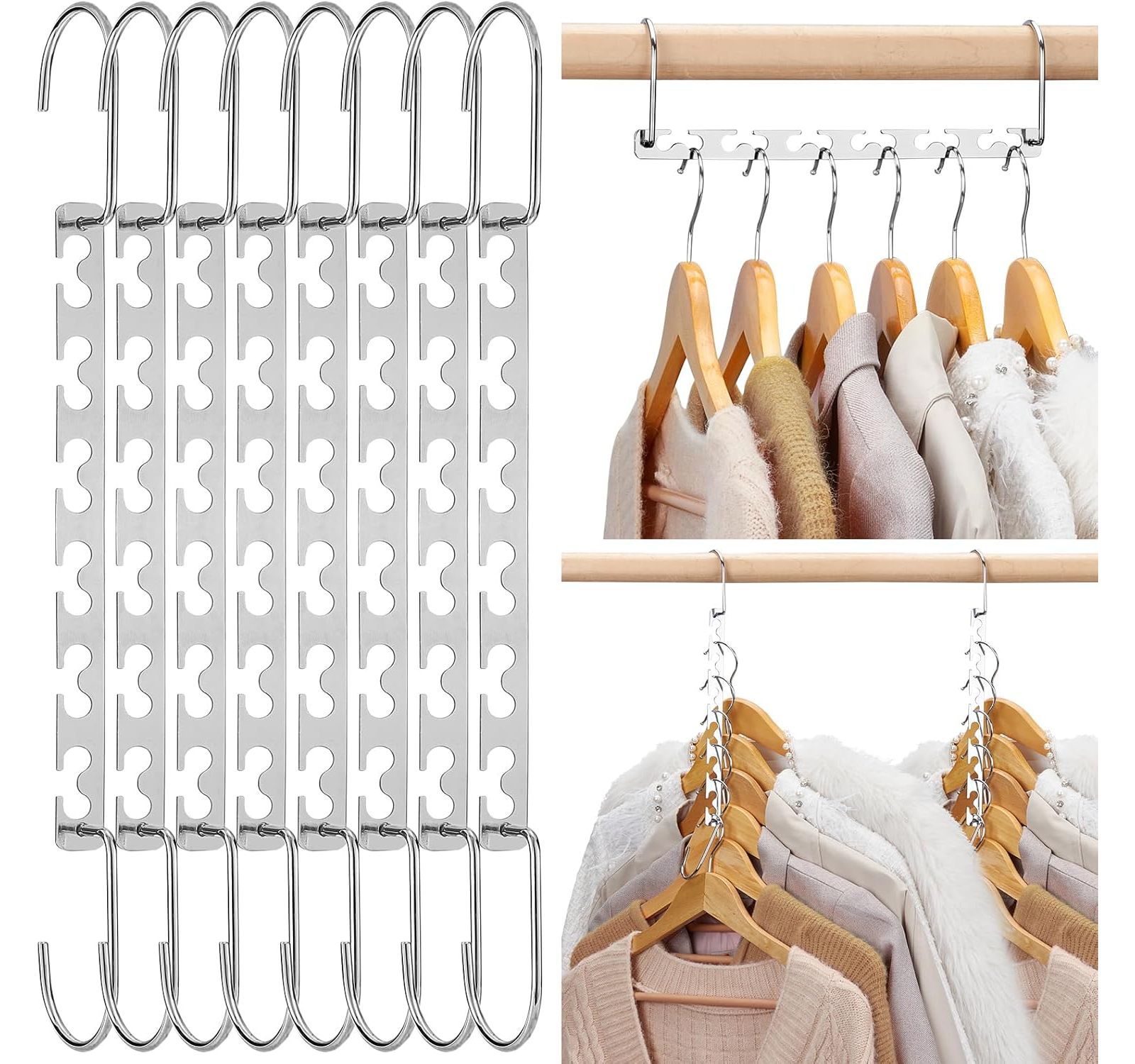 HOUSE DAY Magic Hangers Space Saving Clothing Organizer Metal 12 Pack