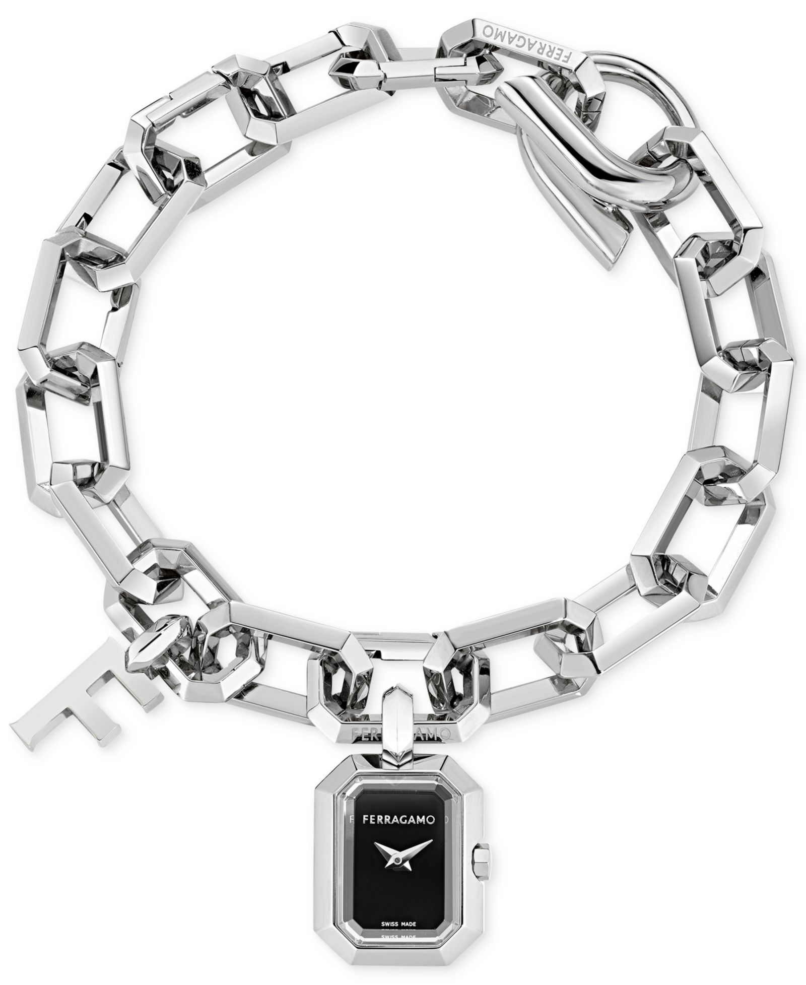 Ferragamo женские часы на браслете из нержавеющей стали с подвеской Charm, 17 мм