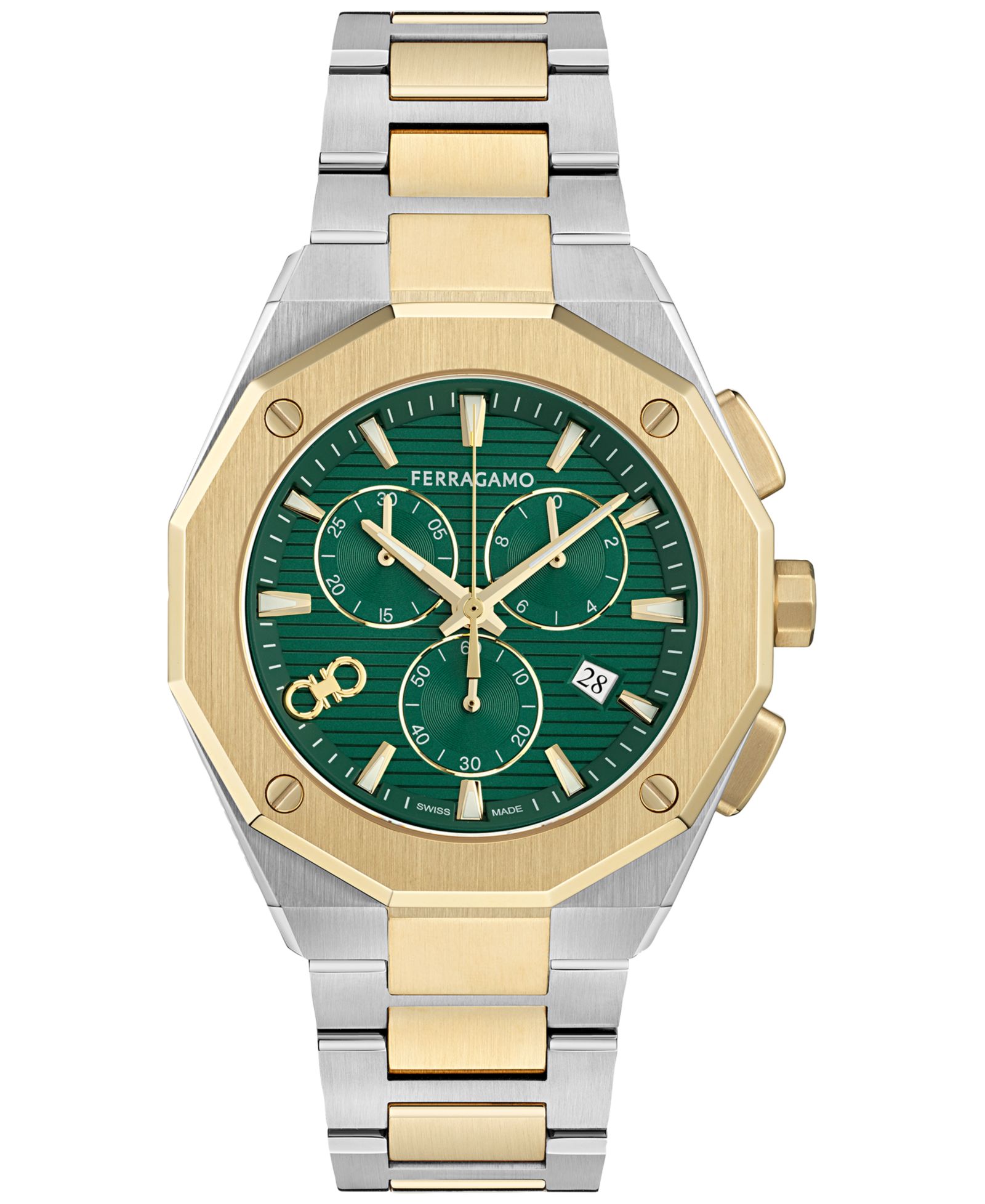 Ferragamo Men's Swiss Chronograph Edge Two-Tone Stainless Steel Bracelet Watch 42mm