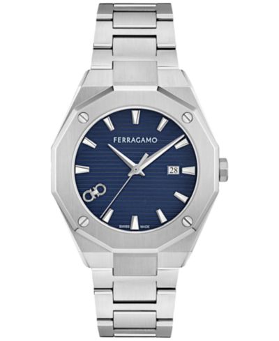 Ferragamo мужские швейцарские часы Swiss Edge из нержавеющей стали, браслет, 40 мм