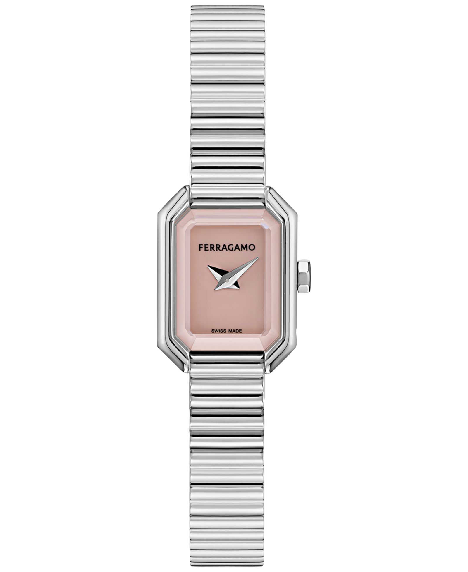 Ferragamo Women's Swiss Crystal Petite Stainless Steel Bracelet Watch 15x20mm