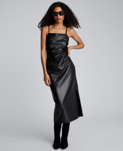 Женское платье Kenneth Cole Faux Leather Modern Sleeveless Midi