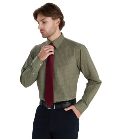 Club Room Men's Regular-Fit Micro Check Dress Shirt, Macy's Exclusive