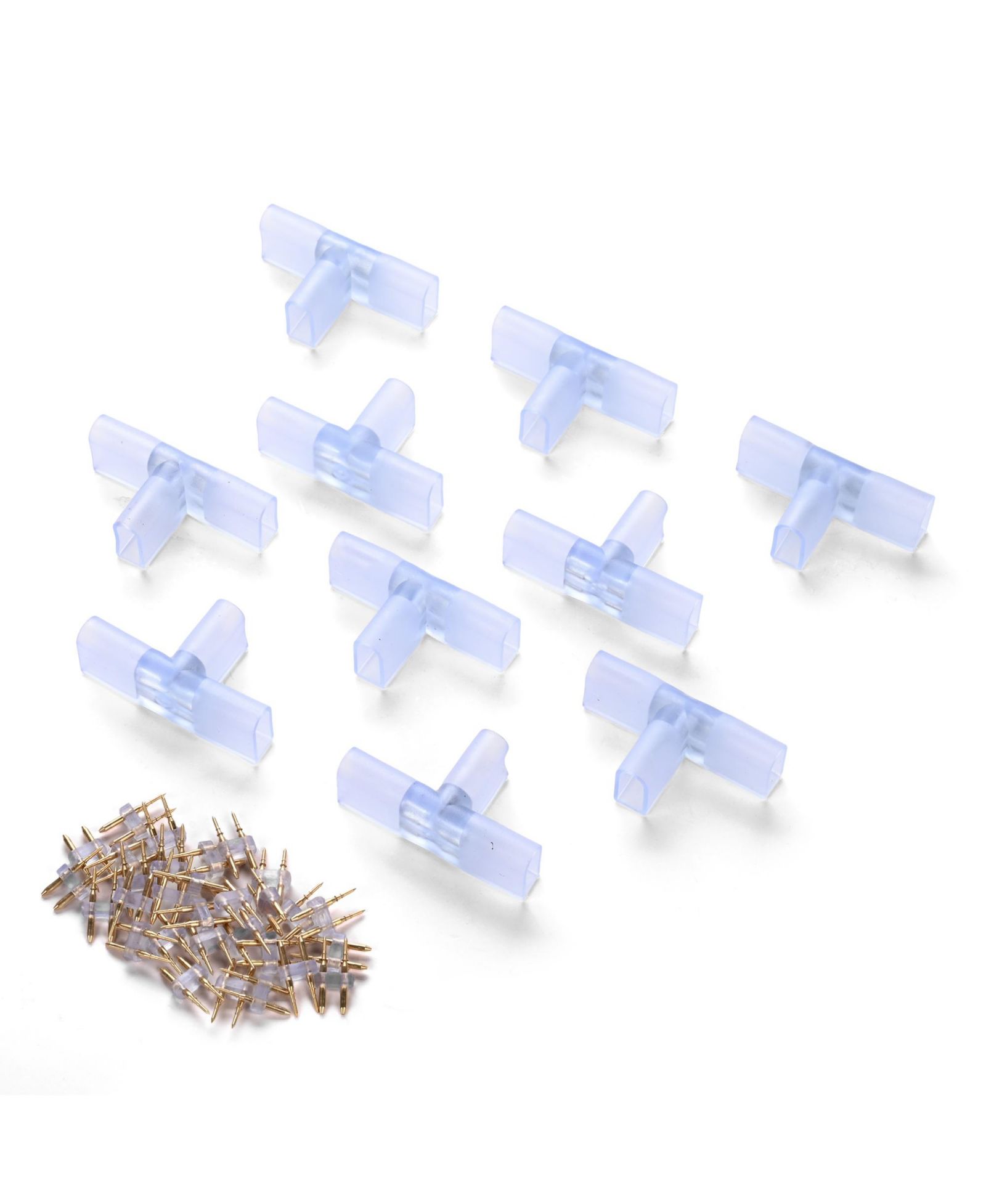 DELight 10 Pieces 2 Wire Splice Connector T Shape для DELight Warm White LED Neon Rope Light DSL001