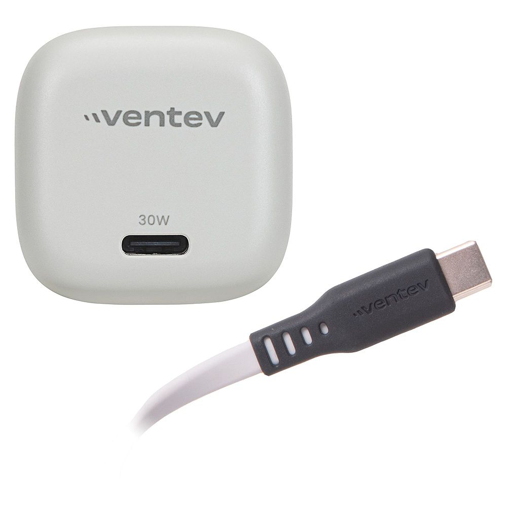 Мини зарядное устройство от стены Ventev 30W ULTRAFAST USB C GaN и кабель USB C на USB C