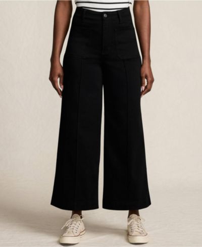 Женские джинсы Lands' End Denim High Rise Patch Pocket Extra Wide Leg Crop