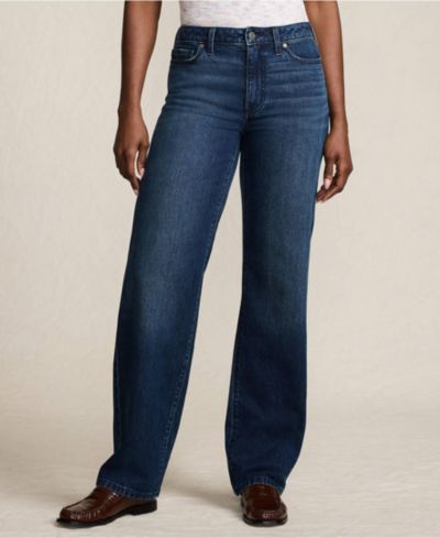 Lands' End Petite джинсы с мягким денимом, средняя посадка, прямой крой