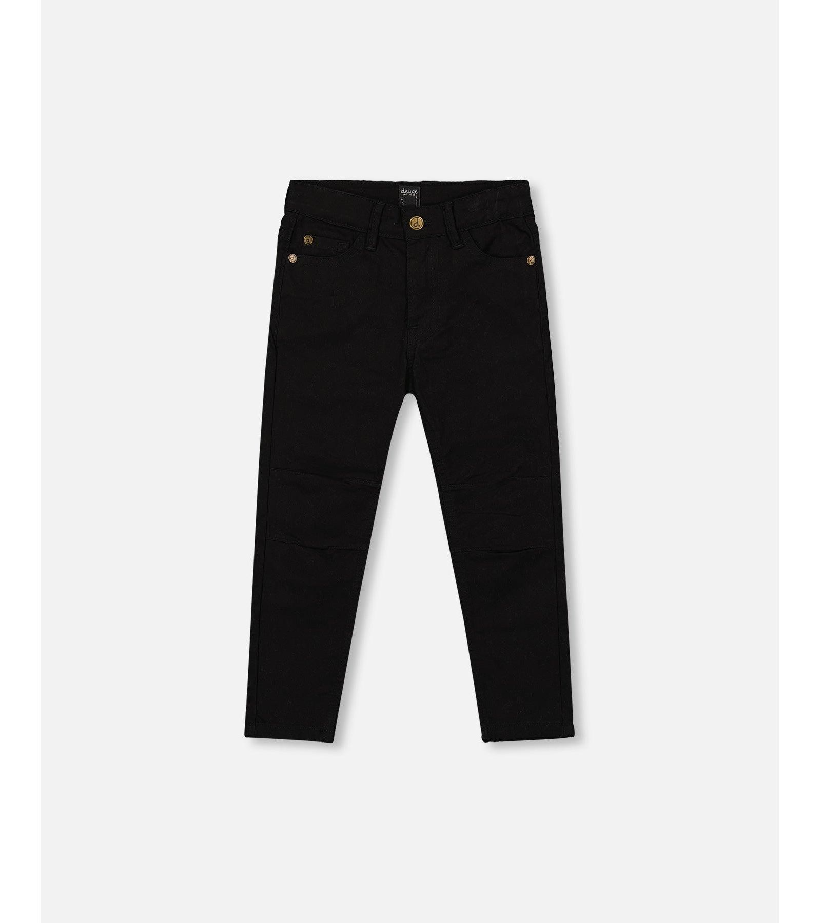 Deux par Deux Boy Stretch Twill Pants Black - Toddler|Child
