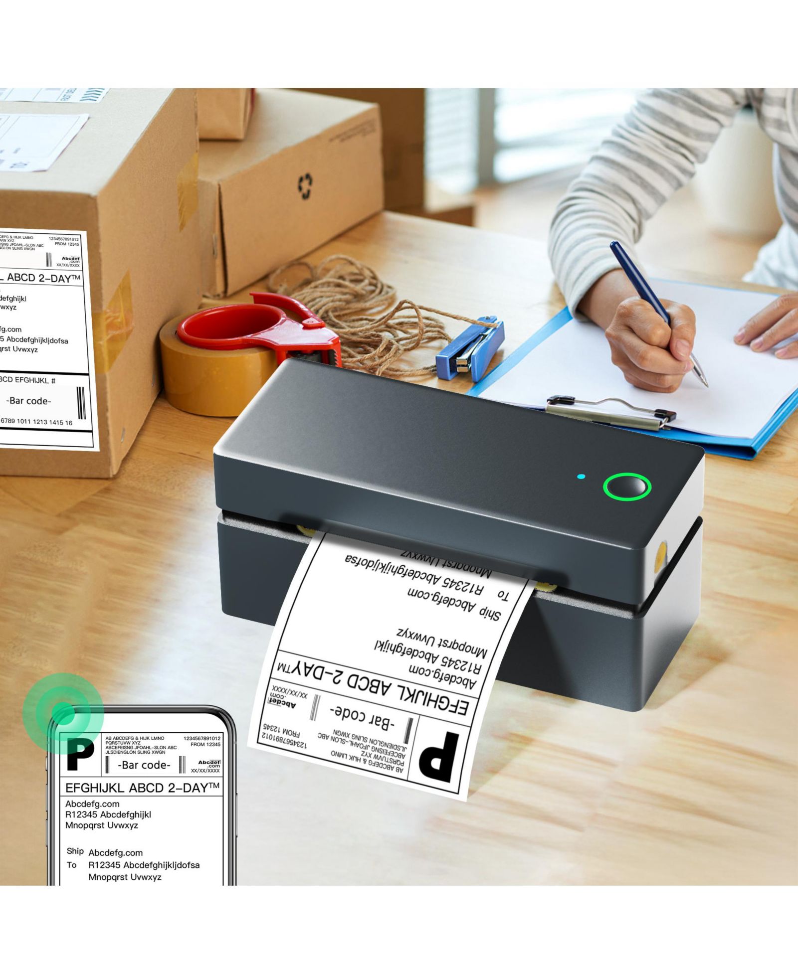 Swifint PL80E Bluetooth-Thermal Shipping Label Printer for iOS, Android, Windows, and Mac