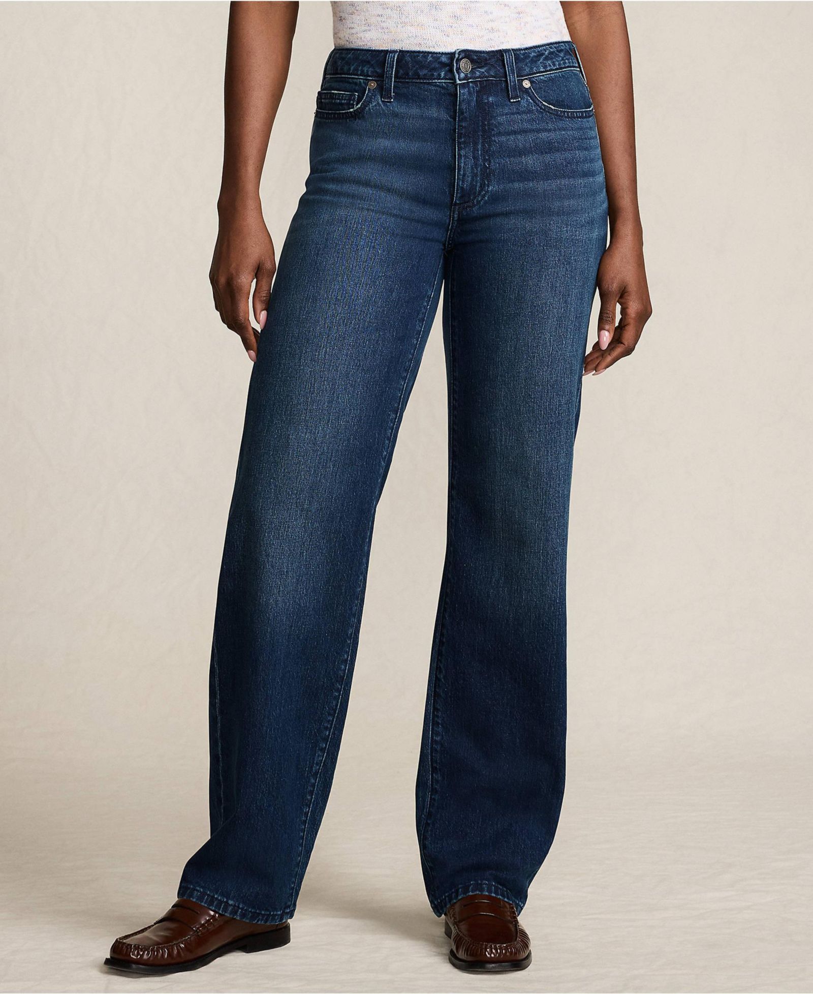 Женские джинсы Lands' End Soft Denim Mid Rise Relaxed Straight Leg