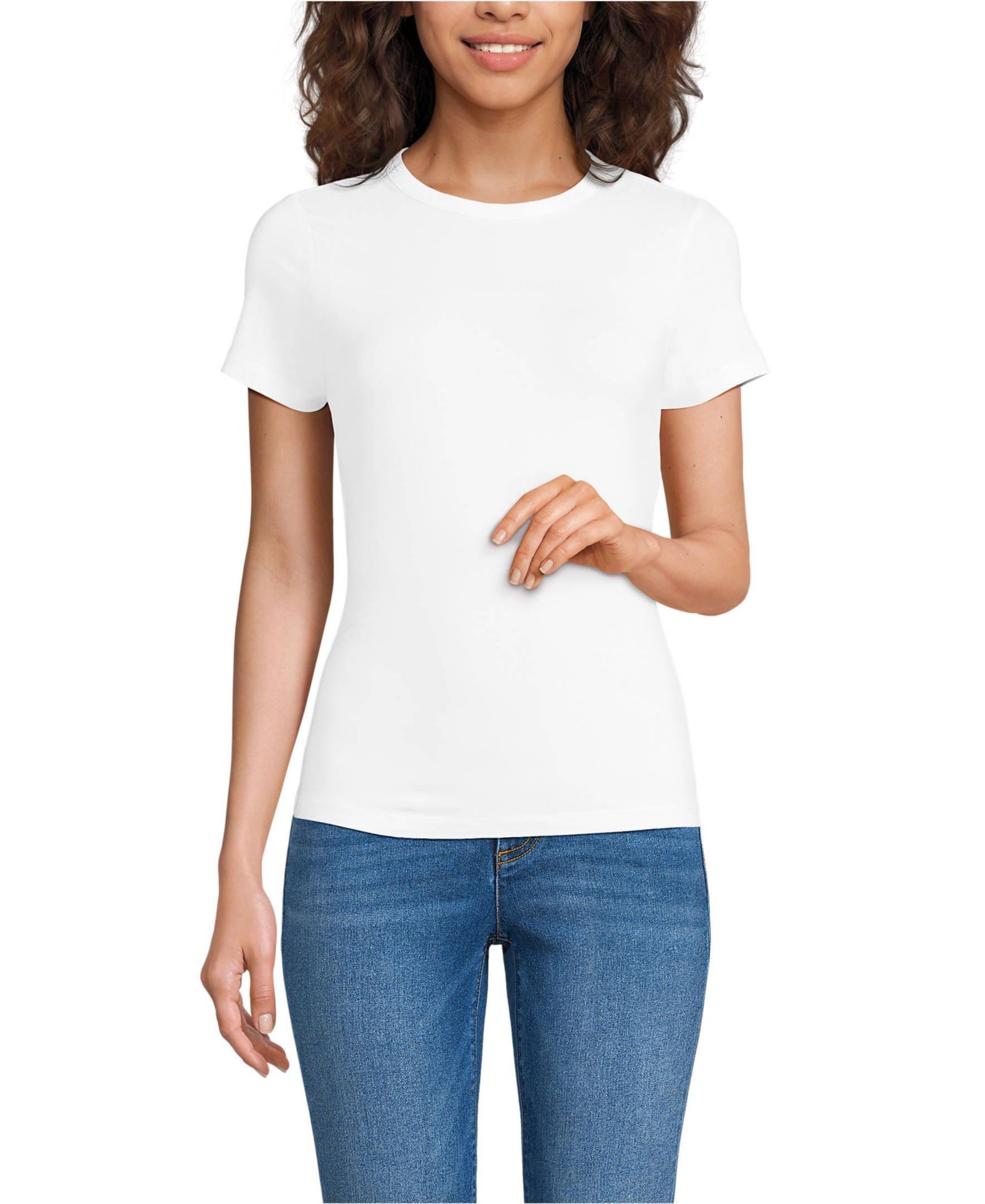 Lands' End Женская футболка с коротким рукавом и охлаждающим эффектом, Petite