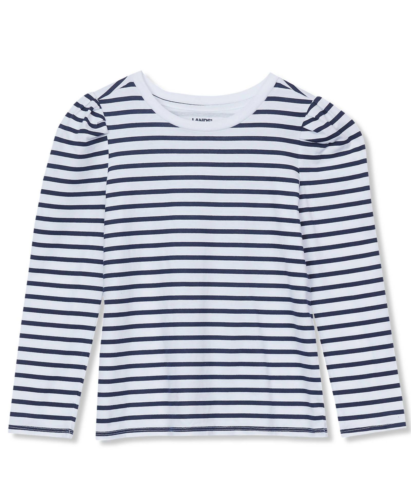 Lands' End Girls Long Sleeve Graphic Tee With Puff Shoulder