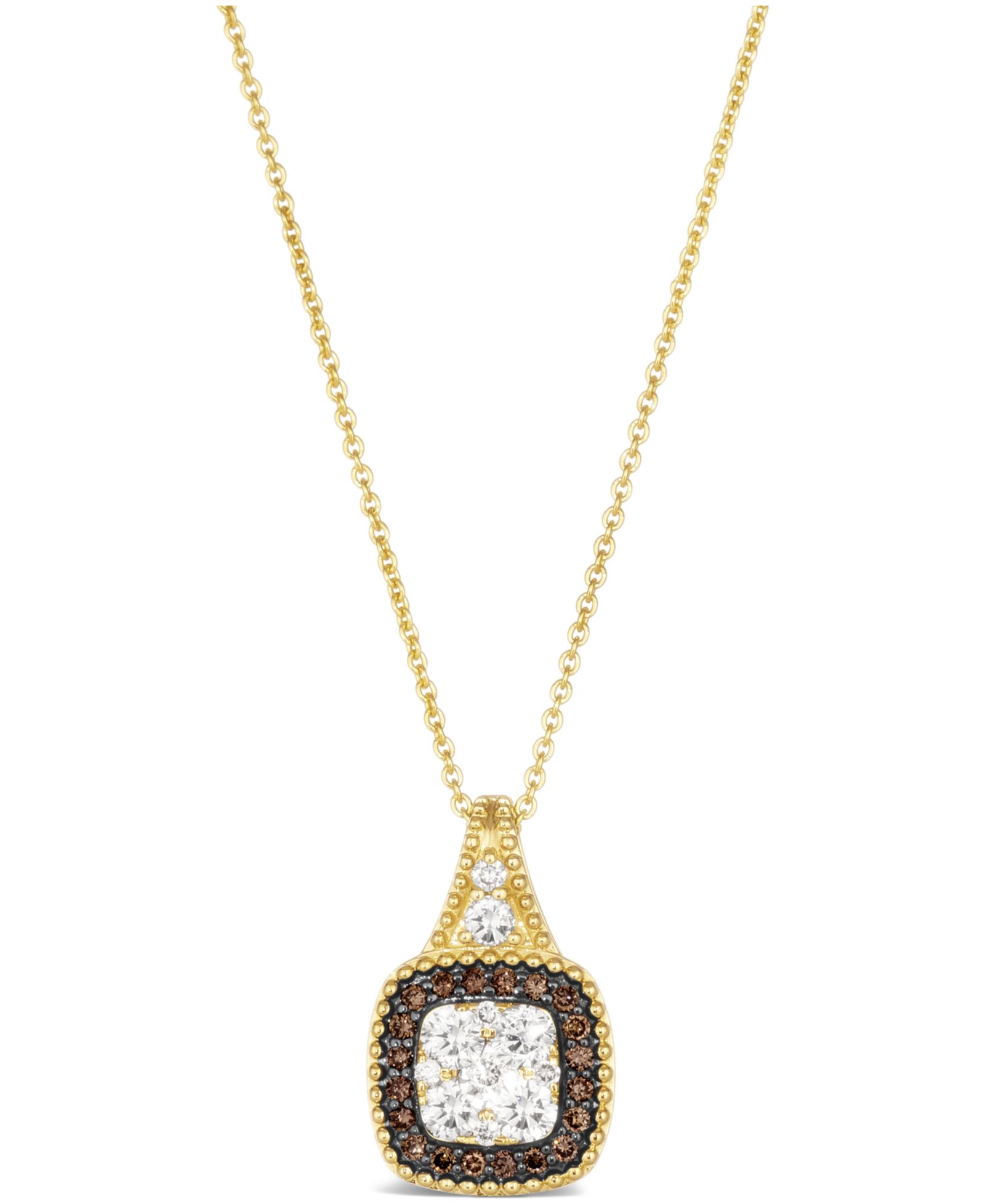 Подвеска Le Vian Chocolate Diamond (.15 ct. t.w.) и Nude Diamond (.43 ct. t.w.) квадратная, золото 14K Honey Gold