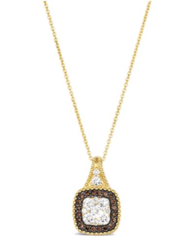 Подвеска Le Vian Chocolate Diamond (.15 ct. t.w.) и Nude Diamond (.43 ct. t.w.) квадратная, золото 14K Honey Gold
