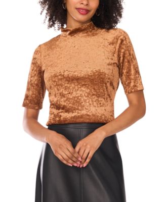 Женский топ Vince Camuto Velvet Mock-Neck Short-Sleeve