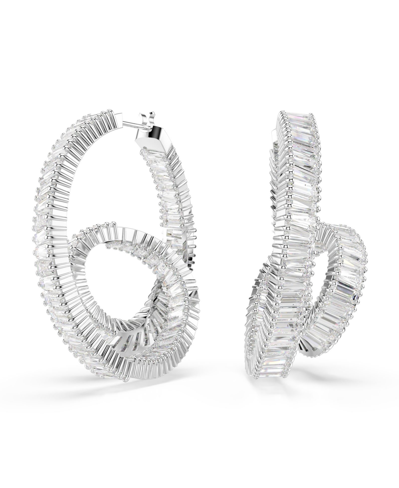 Серьги-кольца Swarovski Matrix Rhodium Plated