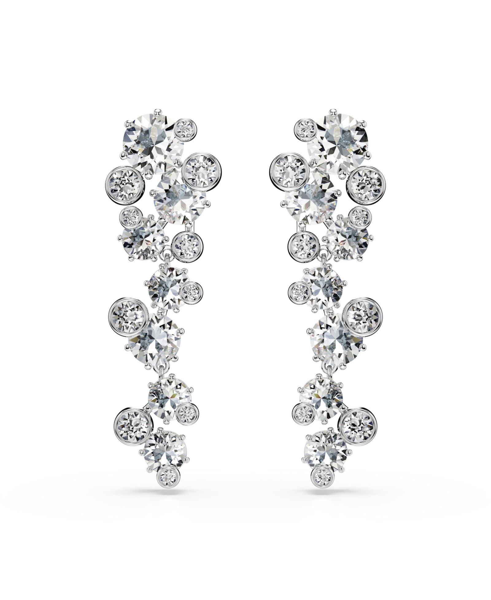 Swarovski Constella  Rhodium Plated Drop Earrings