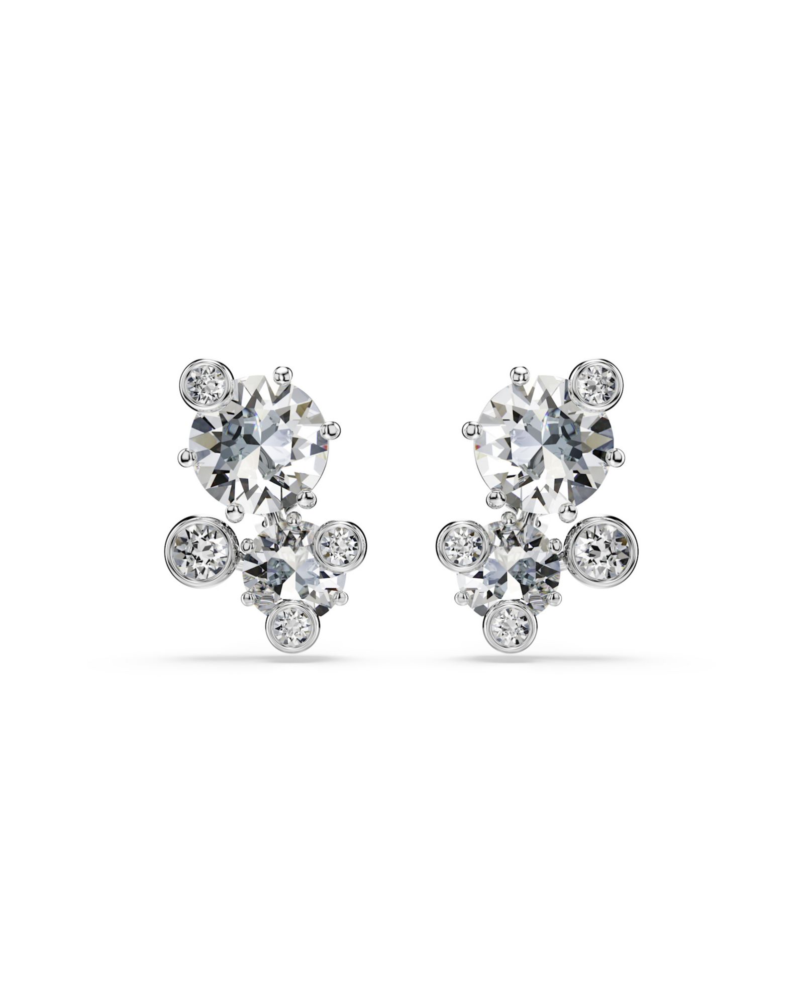 Swarovski Constella  Rhodium Plated Stud Earrings