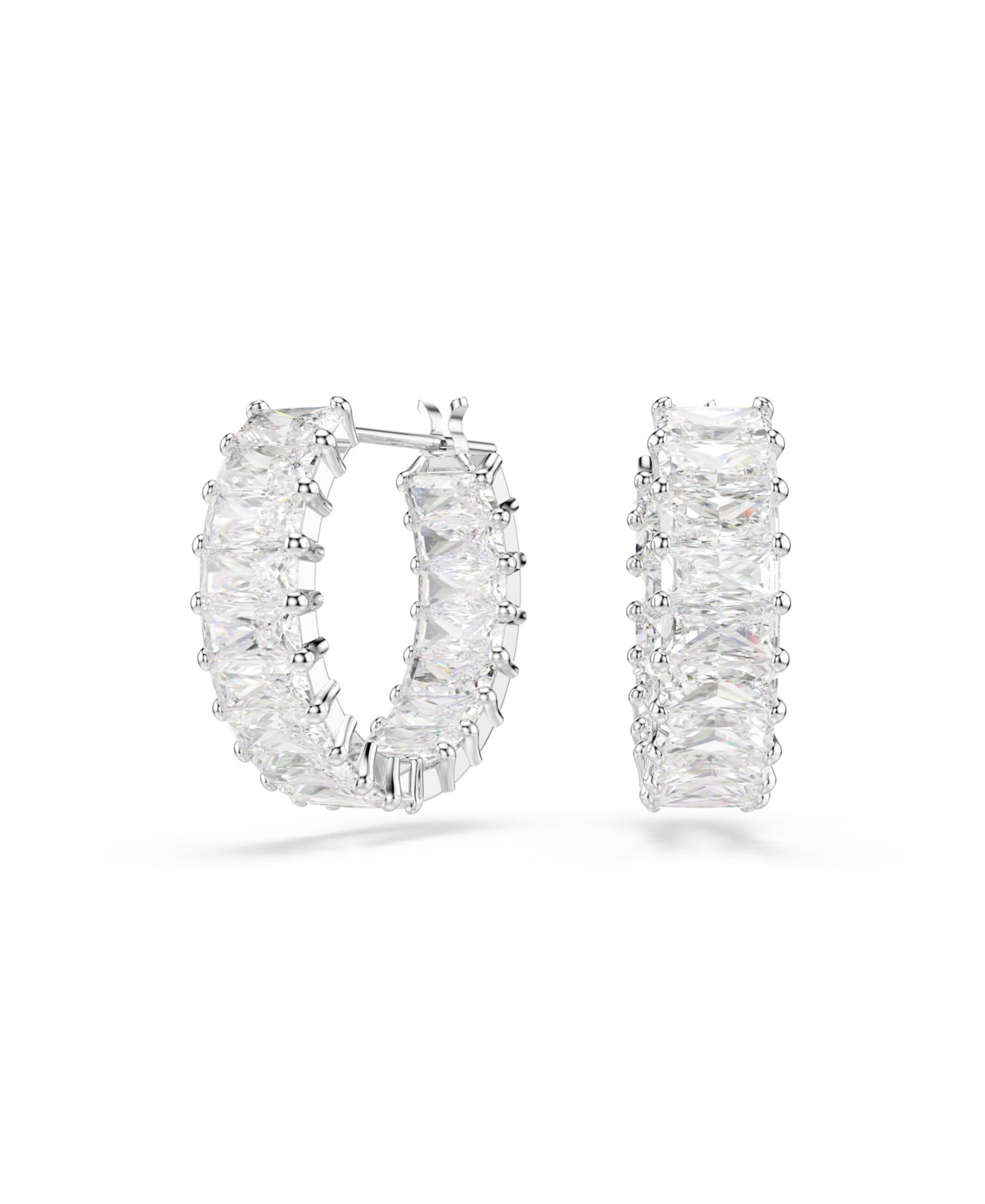 Swarovski серьги-кольца Matrix с родиевым покрытием