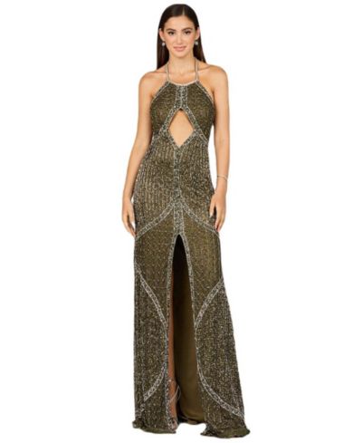 Платье Lara Women's Symmetrical Halter Neck Beaded Gown