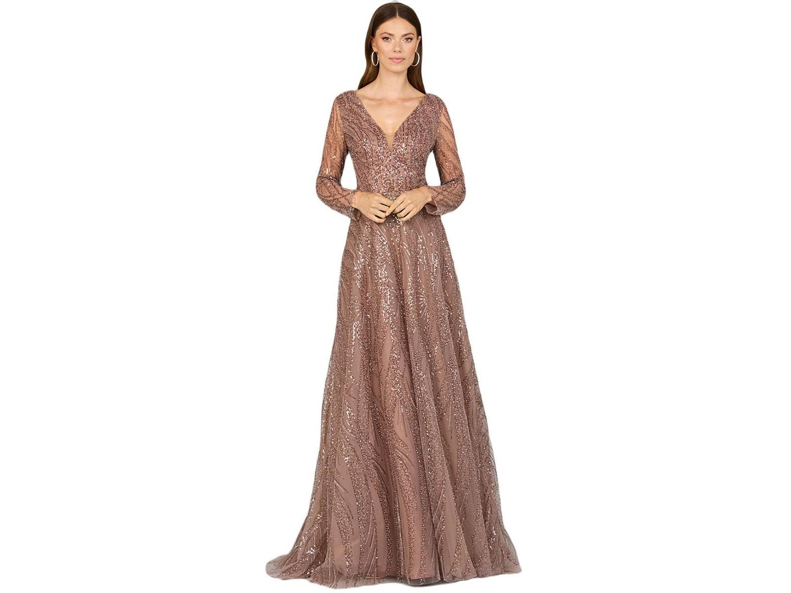 Lara Women's Modest Long Sleeve Ball Gown