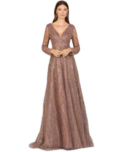 Lara Women's Modest Long Sleeve Ball Gown