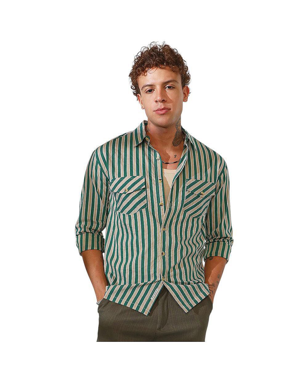 Cahoot Men's Candy Striped Oversized Shirt