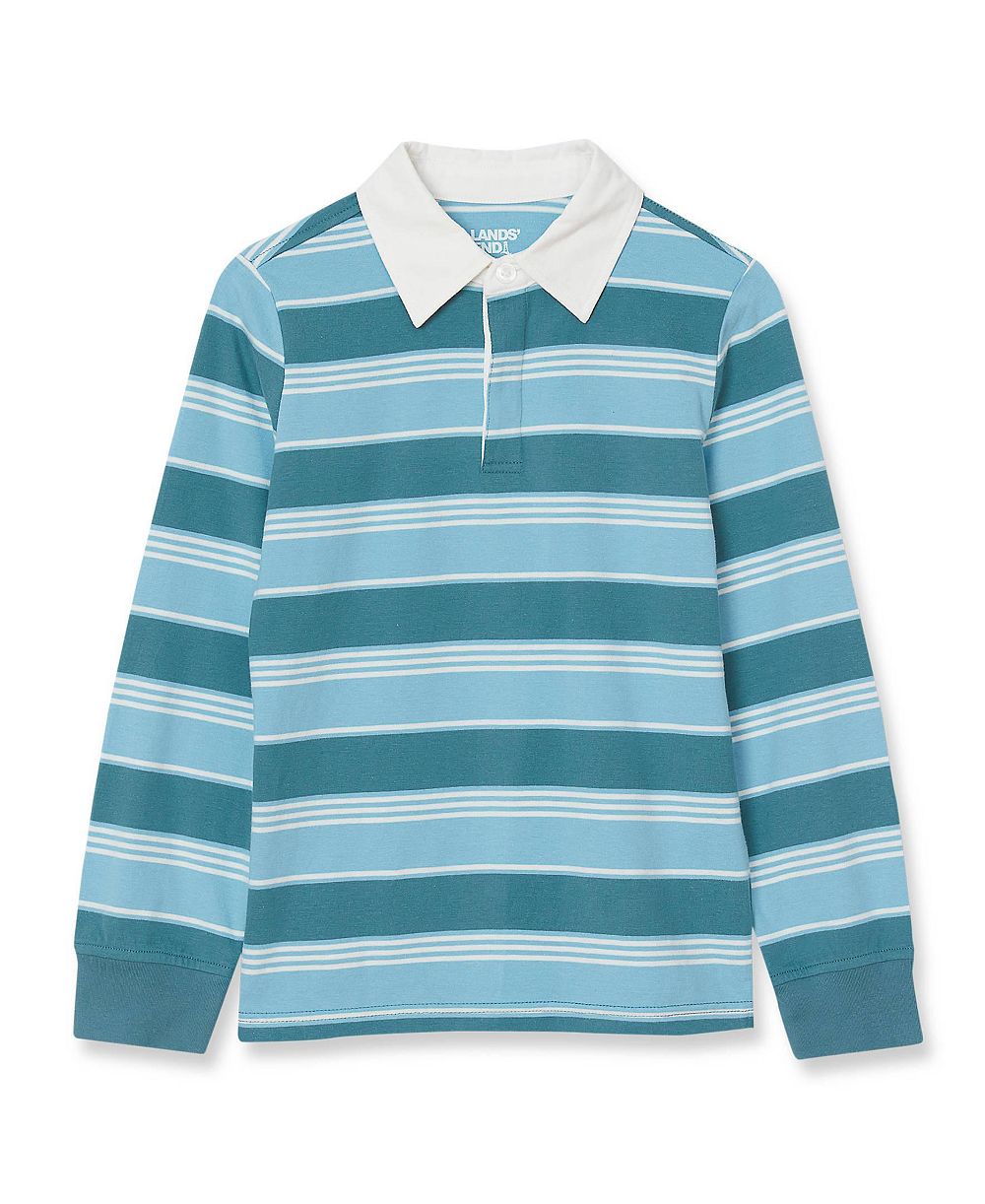 Lands' End Детская рубашка поло Rugby Shirt Long Sleeve Collared